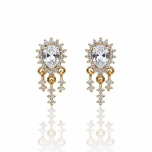 AD White Stone Zhumka Earrings