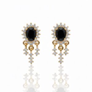 AD Black Stone Zhumka Earrings