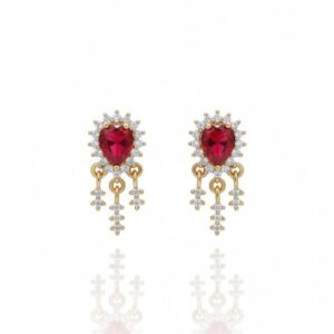 AD Red Stone Zhumka Earrings