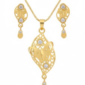 Daily Wear Gold Plated Necklace with Earrings