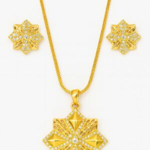 Rose Gold Necklace with ear studs