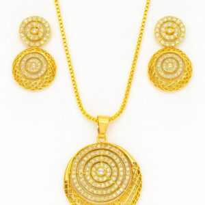 Rose Gold Necklace with ear studs