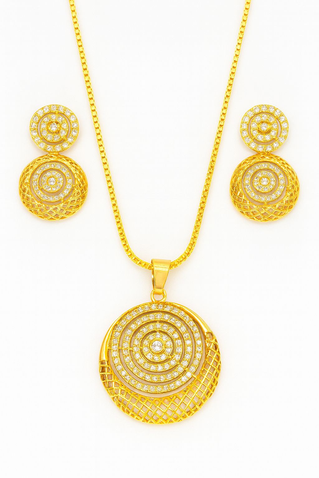 Rose Gold Necklace with ear studs