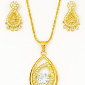 Rose Gold Necklace with ear studs