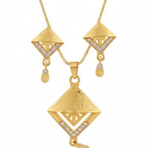 Daily Wear Gold Plated Necklace With Earrings