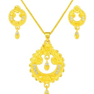 Daily Wear Gold Plated Necklace with Earrings
